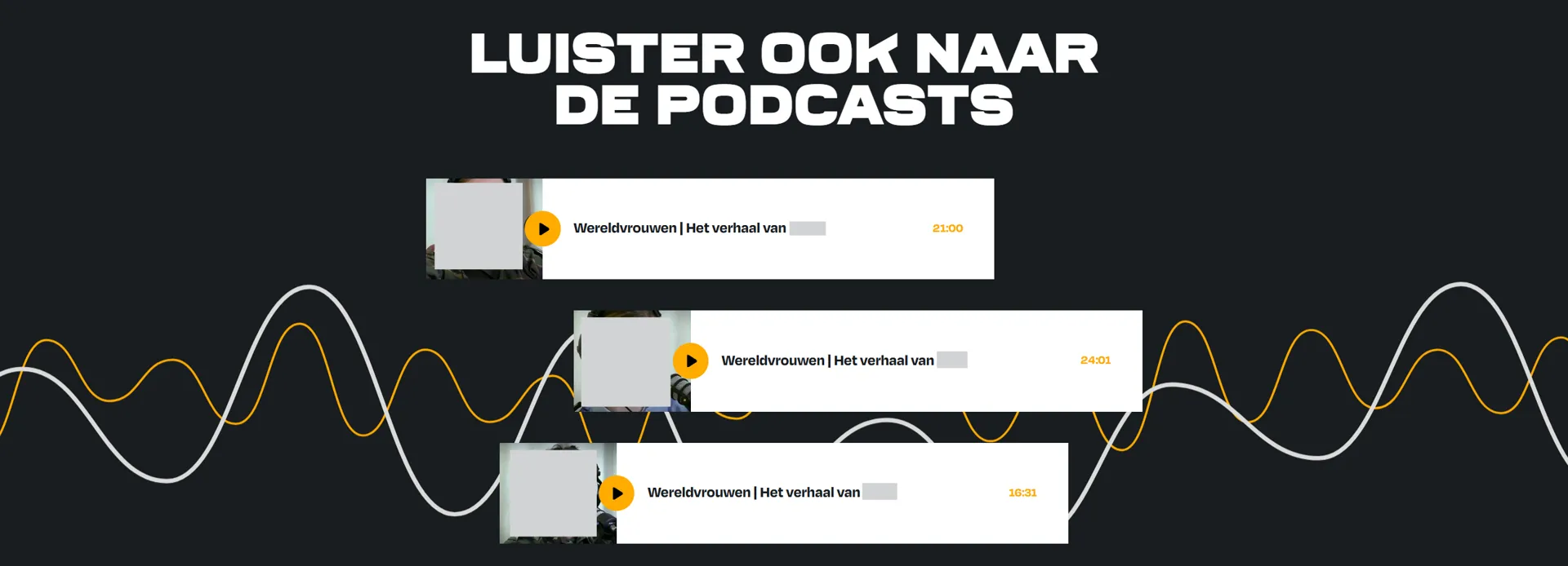 Statische screenshot van een onderdeel op een webpagina met een geanimeerde geluidsgolf