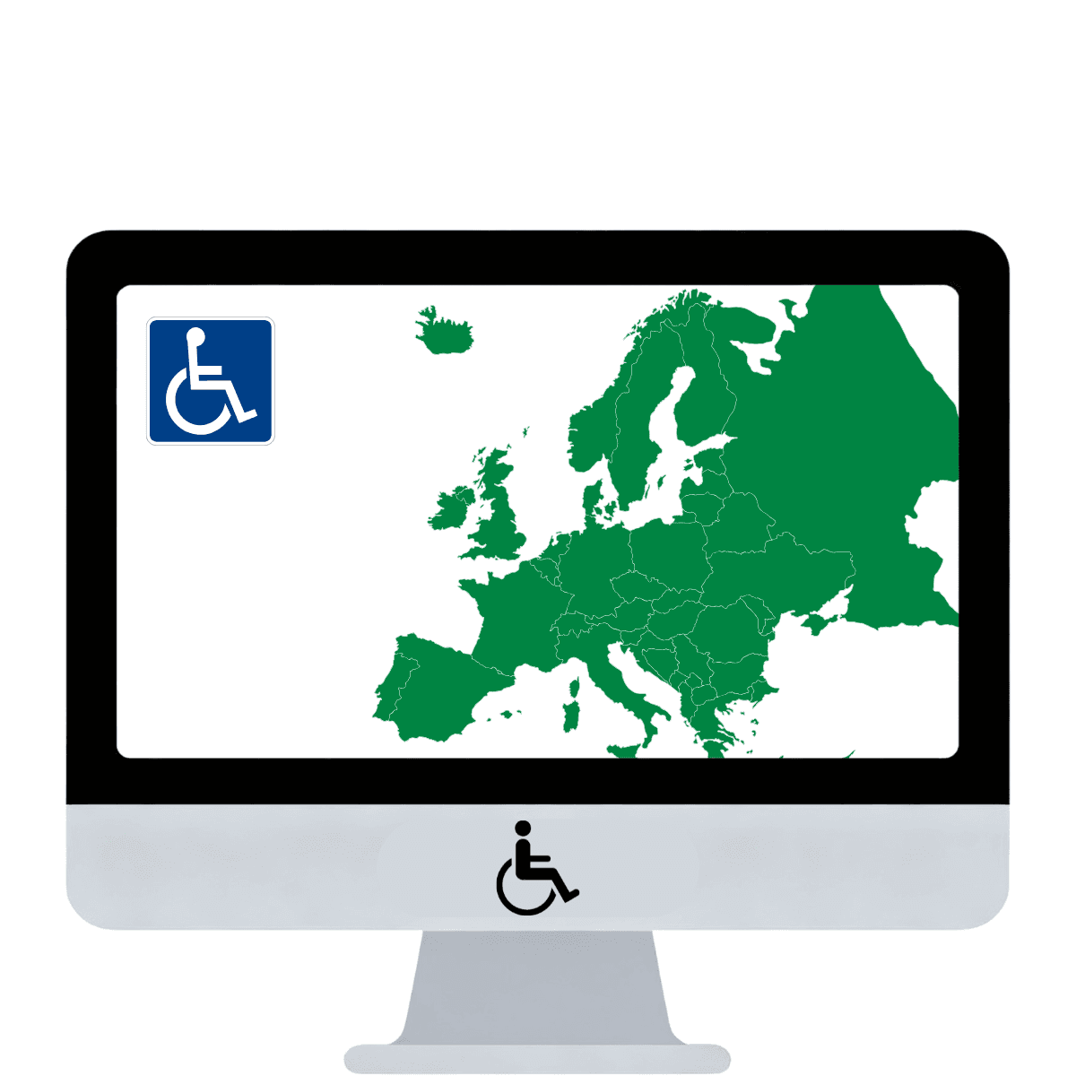 Kaart van Europa op een computerscherm