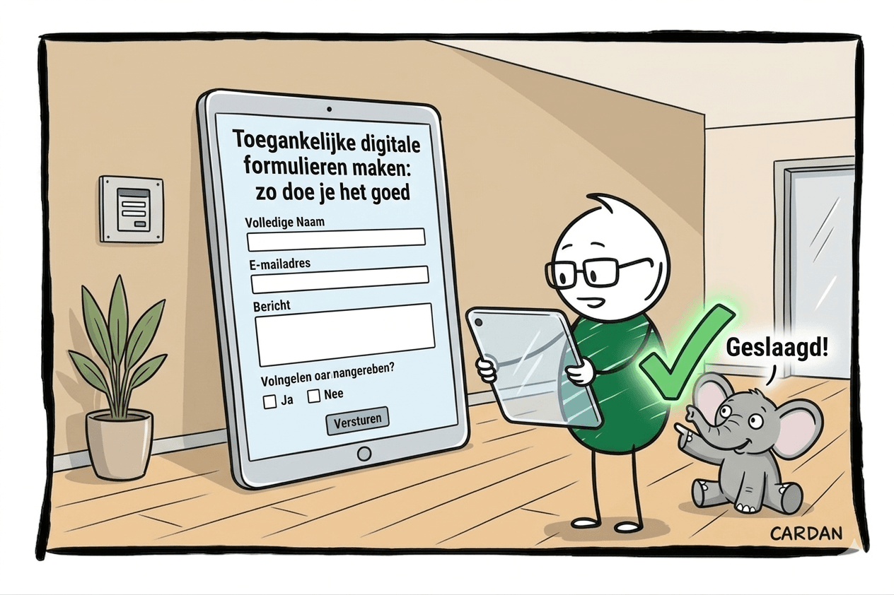 Het Cardan mannetje maakt een toegankelijk formulier op de website