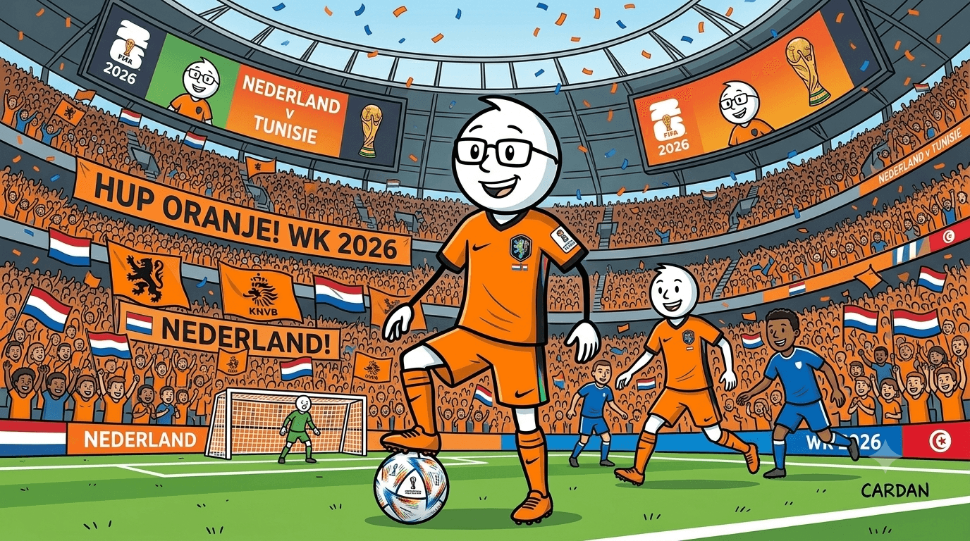 De Cardanner in actie voor het Nederlands elftal tijdens het WK 2026