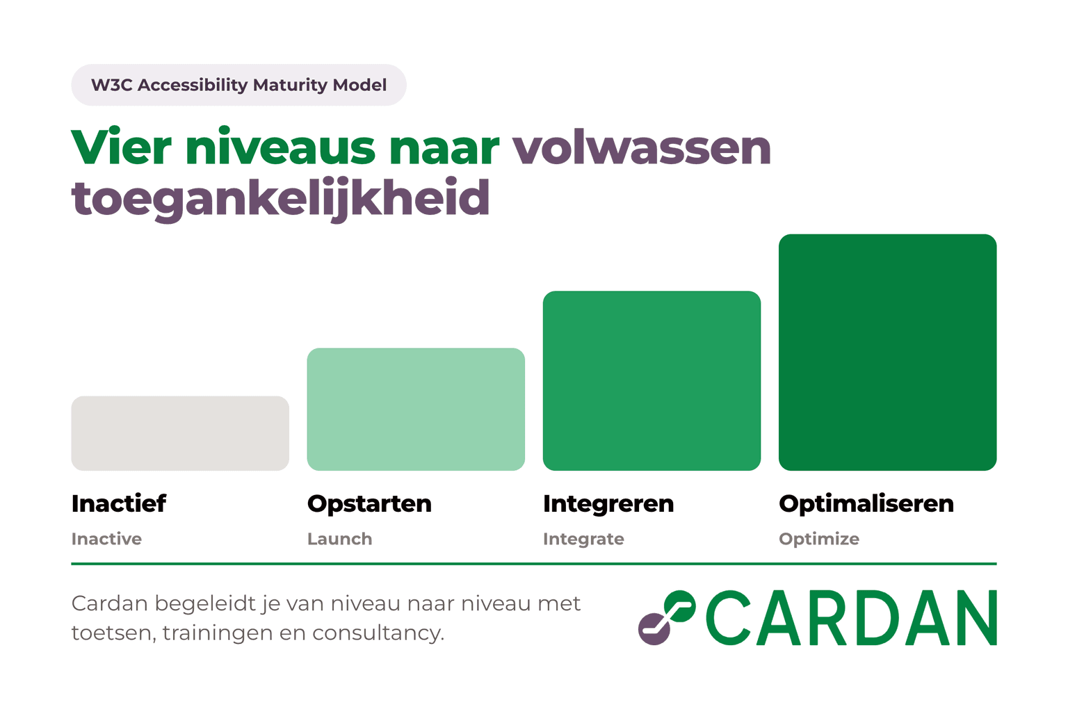 Vier niveaus naar volwassen toegankelijkheid